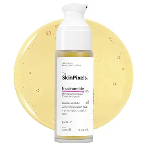 The SkinPixels 10% Niacinamide Brightening & Glow Face Serum – Reduces Dark Spots, Acne, Fine Lines & Wrinkles, Pore Minimizer, Anti-Aging with Tranexamic Acid, Alpha Arbutin & Hyaluronic Acid, 30ml