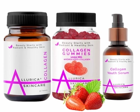 The Collagen Kit 3 pack | Collagen Serum   Collagen Gummies   Collagen Peptide Supplement