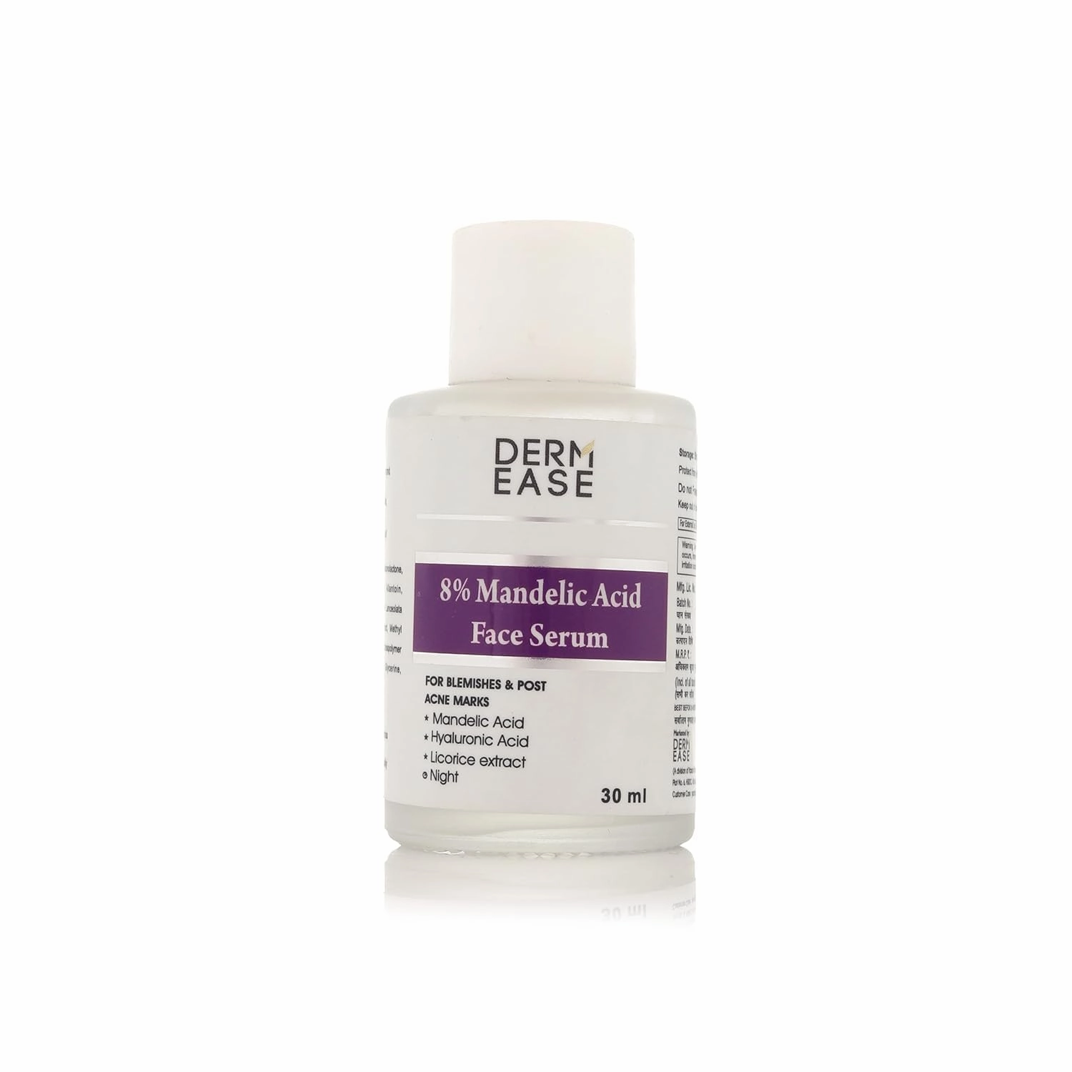 The Derm Coo 8% Mandelic Acid Face Serum | Targets Blemishes & Post-Acne Marks | Hydrating Formula with Mandelic & Hyaluronic Acid | Gentle Exfoliation | 30ml | Pack of 1