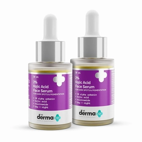 The Derma..Co..2% Kojic Acid Face Serum | With 1% Alpha Arbutin & Niacinamide | Reduces Dark Spots, Pigmentation & Blemishes | For All Skin types | 30 ml x 2