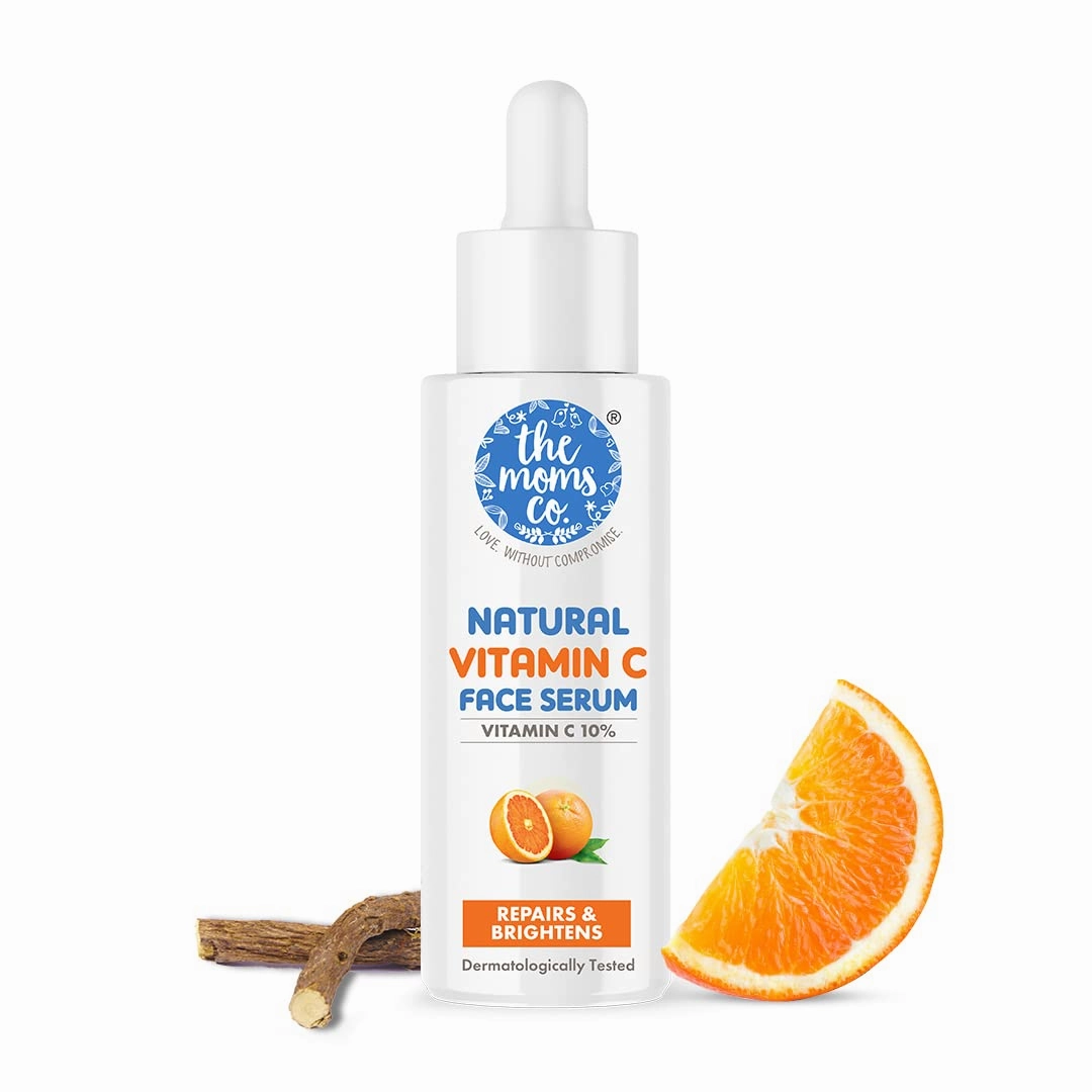 The Moms Co. Natural Vitamin C Face Serum, Even Toned & Skin Brightening Serum for Face, Facial Skin Care Products for Women (30ML)