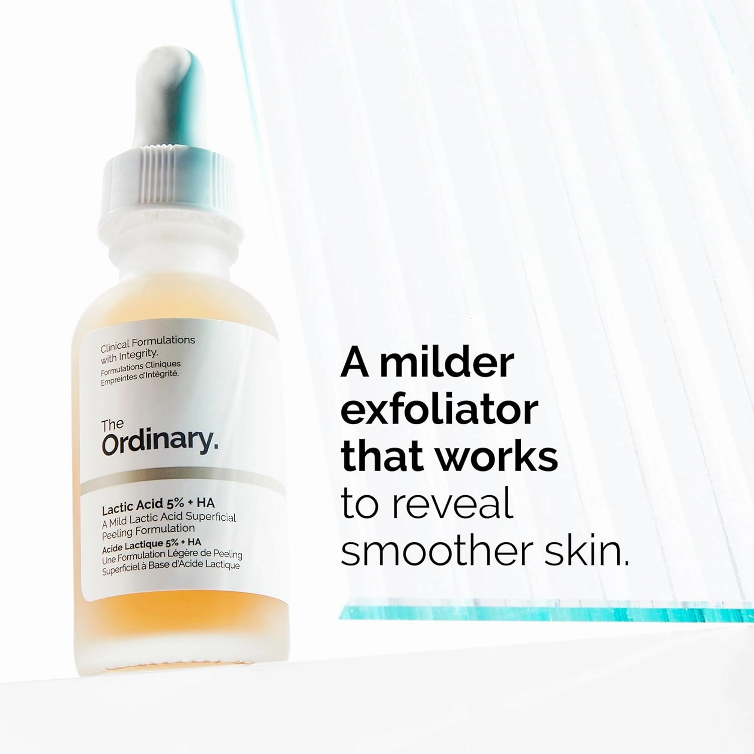 The Ordinary Lactic Acid 5%   Hyaluronic Acid 2%, Gentle Exfoliating Serum for Smoother Skin