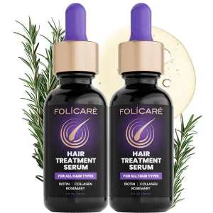 Thickening Hair Growth Serum for Women & Men (2Pack), Biotin Collagen & Rosemary Scalp Serum for Hair Density & Hydrating, Densifying Hair Serum Regrowth Oil for Hair Loss