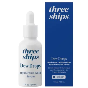 Three Ships Dew Drops Hyaluronic Acid And Vitamin C Serum - Vegan Facial Serum Brightens And Plumps Skin - Intensive Natural Face Serum for All Skin Types- As Seen on Dragon’s Den, 01 Fl Oz