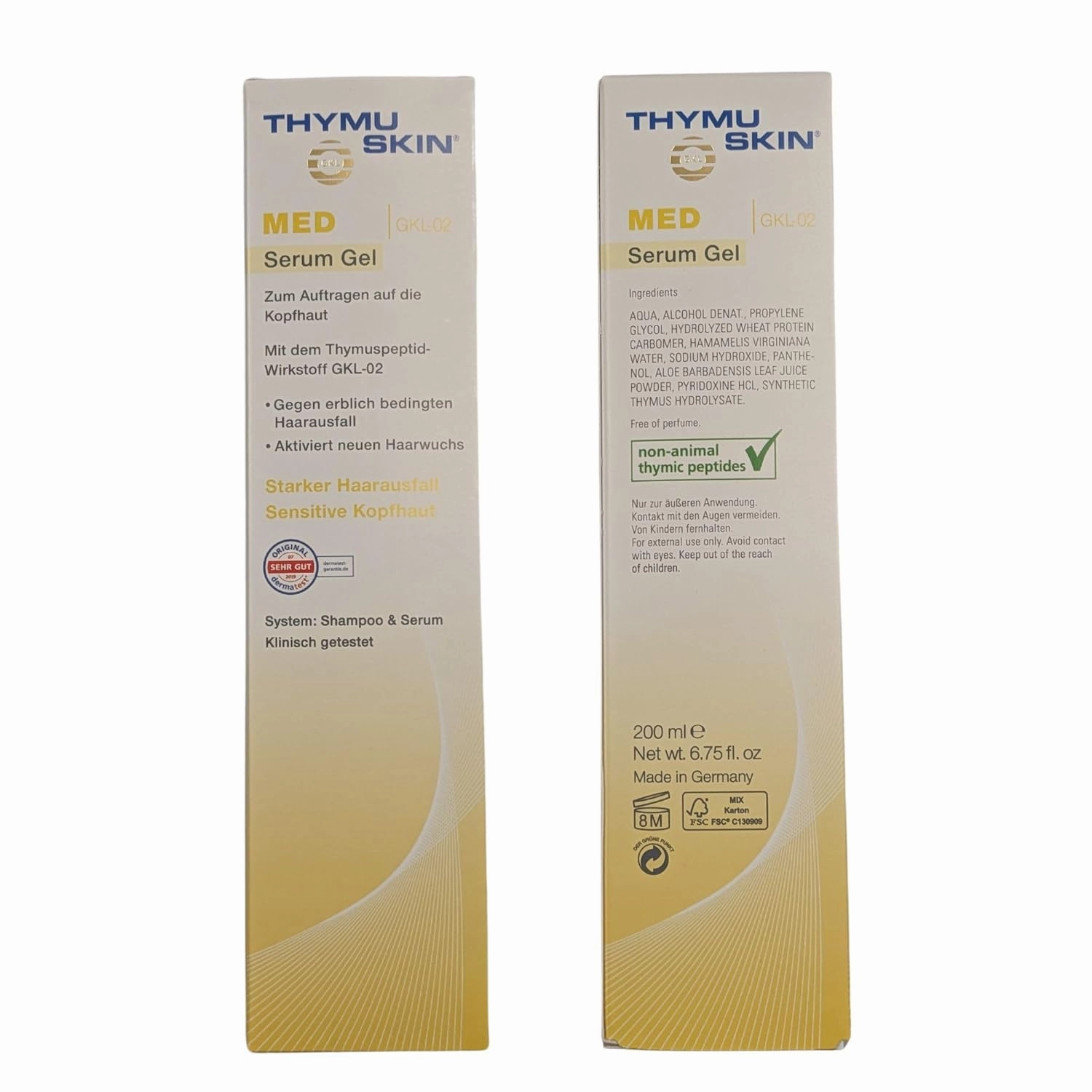 Thymuskin Med Serum Gel - Advanced Hair Peptide Serum for Hair Growth & Density - Hair Care Solution with Multi-Peptide Formula - Hydrating Serum for Scalp Health