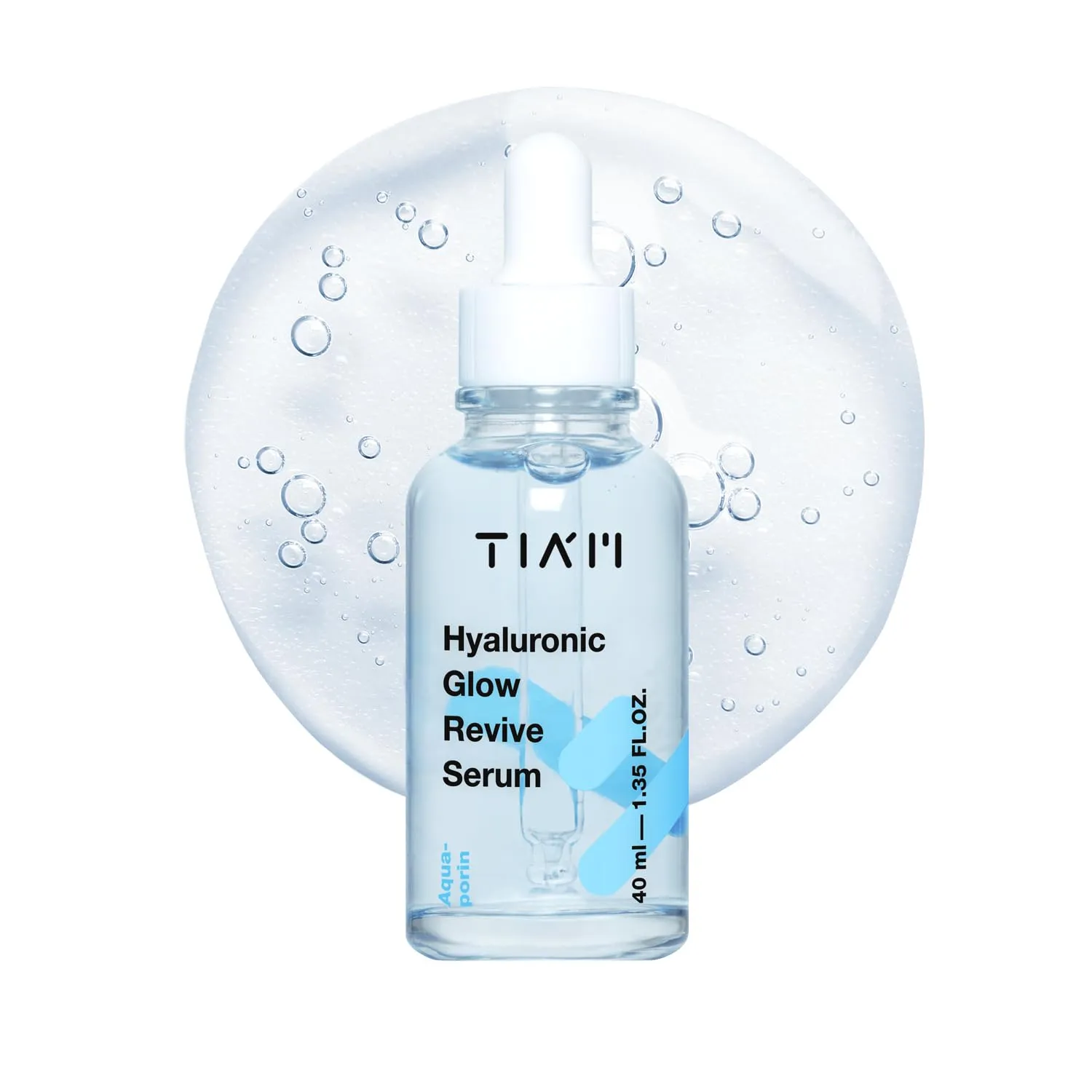 TIA'M Hyaluronic Glow Revive Serum, 1.35 fl oz, Lightweight & Non-Sticky Face Serum for Deep Hydration and Calming, Ideal for Dry, Dehydrated Skin, Korean Skin Care
