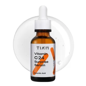 TIA'M Vitamin C24 Surprise Serum, 1.01 fl oz, Glow-Boosting & Anti-Aging with Vitamin E and Ferulic Acid for Dull Skin and Fine Lines, Korean Skin Care