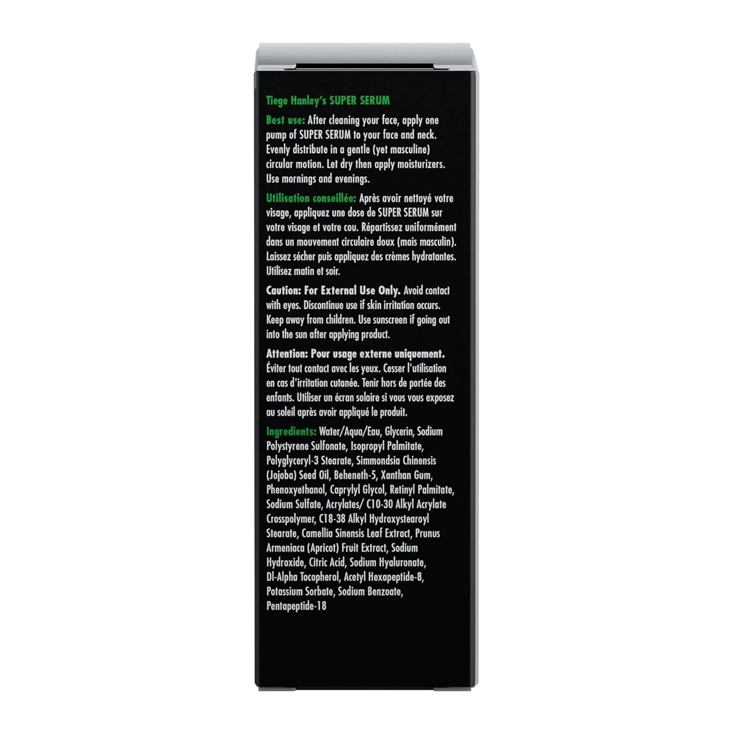 Tiege Hanley Anti-Aging Face Serum, SUPER SERUM (1-Pack) - Skin Tightening Facial Serum for Men - Mens Serum For Face with Sodium Hyaluronate & Retinyl Palmitate for Smoother & Tighter Skin, 0.5 Fl Oz