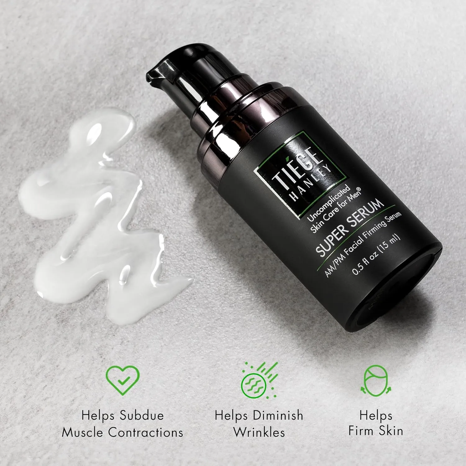 Tiege Hanley Anti-Aging Face Serum, SUPER SERUM (1-Pack) - Skin Tightening Facial Serum for Men - Mens Serum For Face with Sodium Hyaluronate & Retinyl Palmitate for Smoother & Tighter Skin, 0.5 Fl Oz