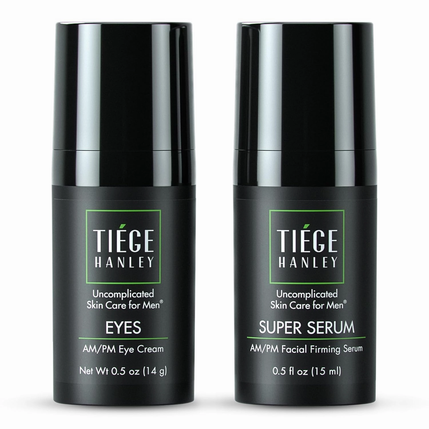Tiege Hanley Eye Cream & Face Serum Set, Advanced Anti-Aging Bundle - Dark Circle & Under Eye Cream for Puffiness & Bags - Firms, Plumps, Hydrates, & Repairs Skin - Eye Wrinkle Cream for Men