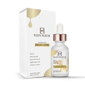 Timeless Me Anti Aging Serum, Retinol, Hyaluronic Acid, Niacinamide, Vitamin C & E, Apple Stem Cells, Hydrating Face Serum for Fine Lines and Uneven Tone, 1.0 FL Oz (30ml)