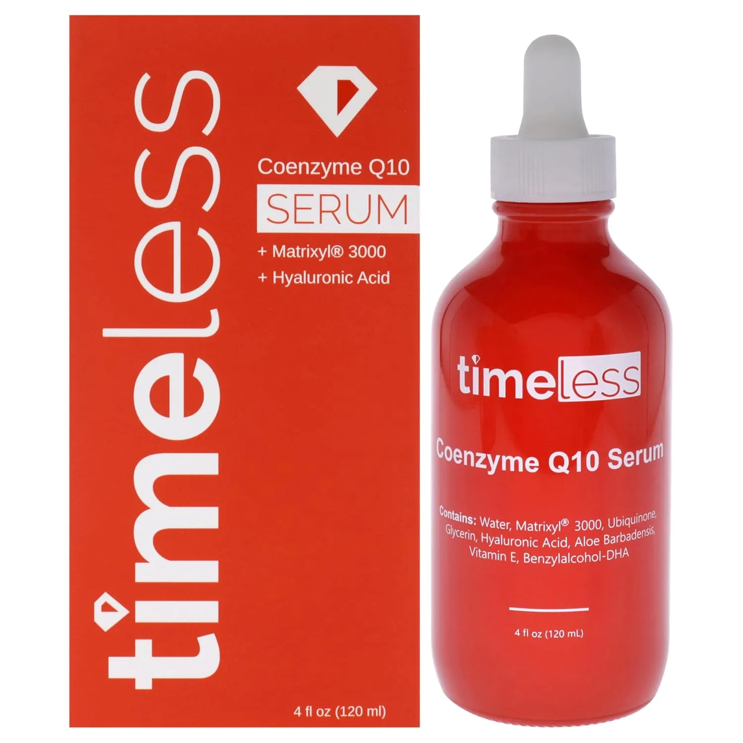 Timeless Skin Care Coenzyme Q10 Serum - Skin Care Serum for Smoothing - Fragrance-Free - Coenzyme Q10 - with Hyaluronic Acid - 4 oz