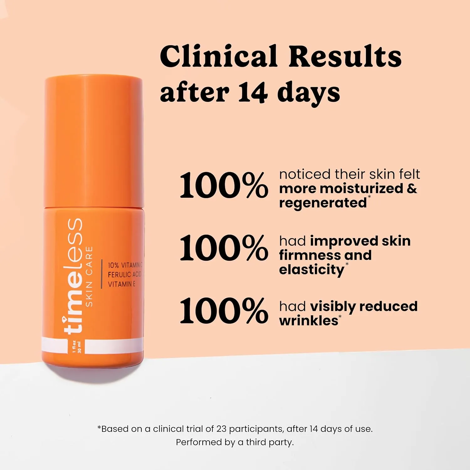 Timeless Skin Care Vitamin C Serum with Vitamin E & Ferulic Acid - Serum - for Oily & Dry Skin - Fragrance-Free - 1 Fl oz