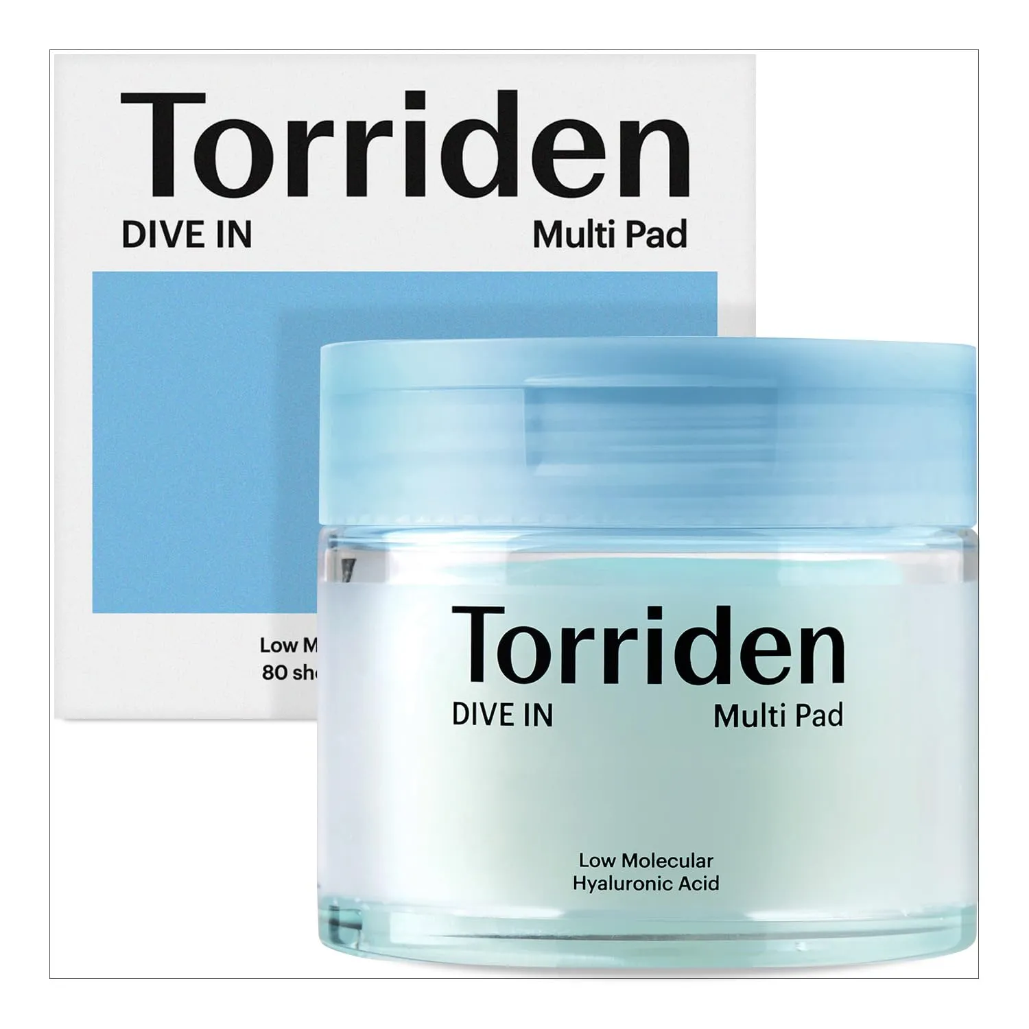 Torriden DIVE IN Multi Pad (80 pads) | Serum infused Facial Pads for Cooling, Soothing, Hydrating Spot Masking | Hyaluronic Acid, Panthenol, Allantoin