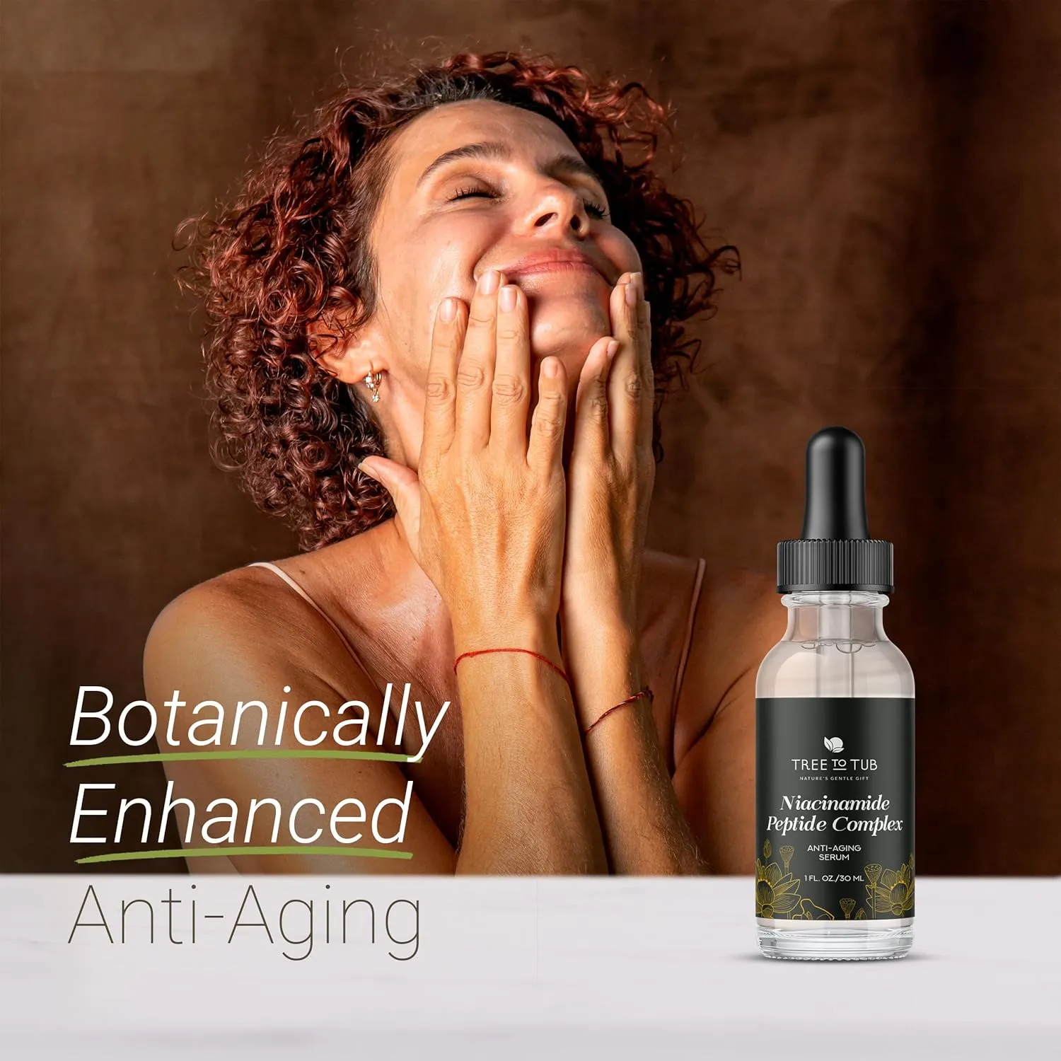 Tree To Tub Peptides & Niacinamide Serum For Face - Advanced Anti Aging Multi Peptide Complex Serum For Men And Women With Niacinamide, Collagen Peptides & Green Tea