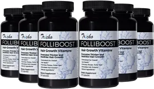 Tricho Hair Growth Vitamins - Biotin, Vitamin C, Zinc & Vitamin B12 - Hair Care Capsules for Thicker, Fuller & Healthier Hair - 6 Pack