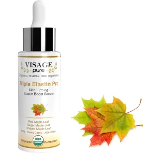 Triple Elastin Pro - Skin Firming Elastin Boost Face Serum - Contains "GCGs" That Increases the Skin's Elastin and Elasticity - USDA Organic - Physician Formulated - Research Supported