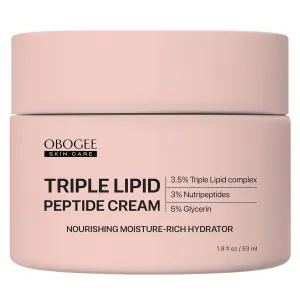 Triple Lipid-Peptide Cream: Enriched with Lipids, Peptides, Hyaluronic Acid, and Shea Butter for Brightening, Firming, and Plumping, 1.8 oz