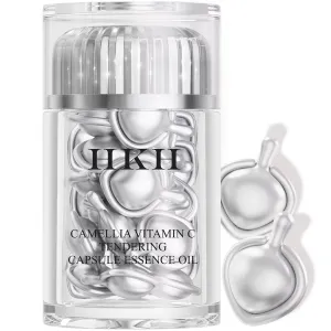 Triple Vitamin C Dark Spots Correction Capsules Serum For Face,Camellia VE Anti-Aging Essence For Women Camellia Niacinamide serum For Women To Tighten Sagging Skin And Reduce Fine Lines