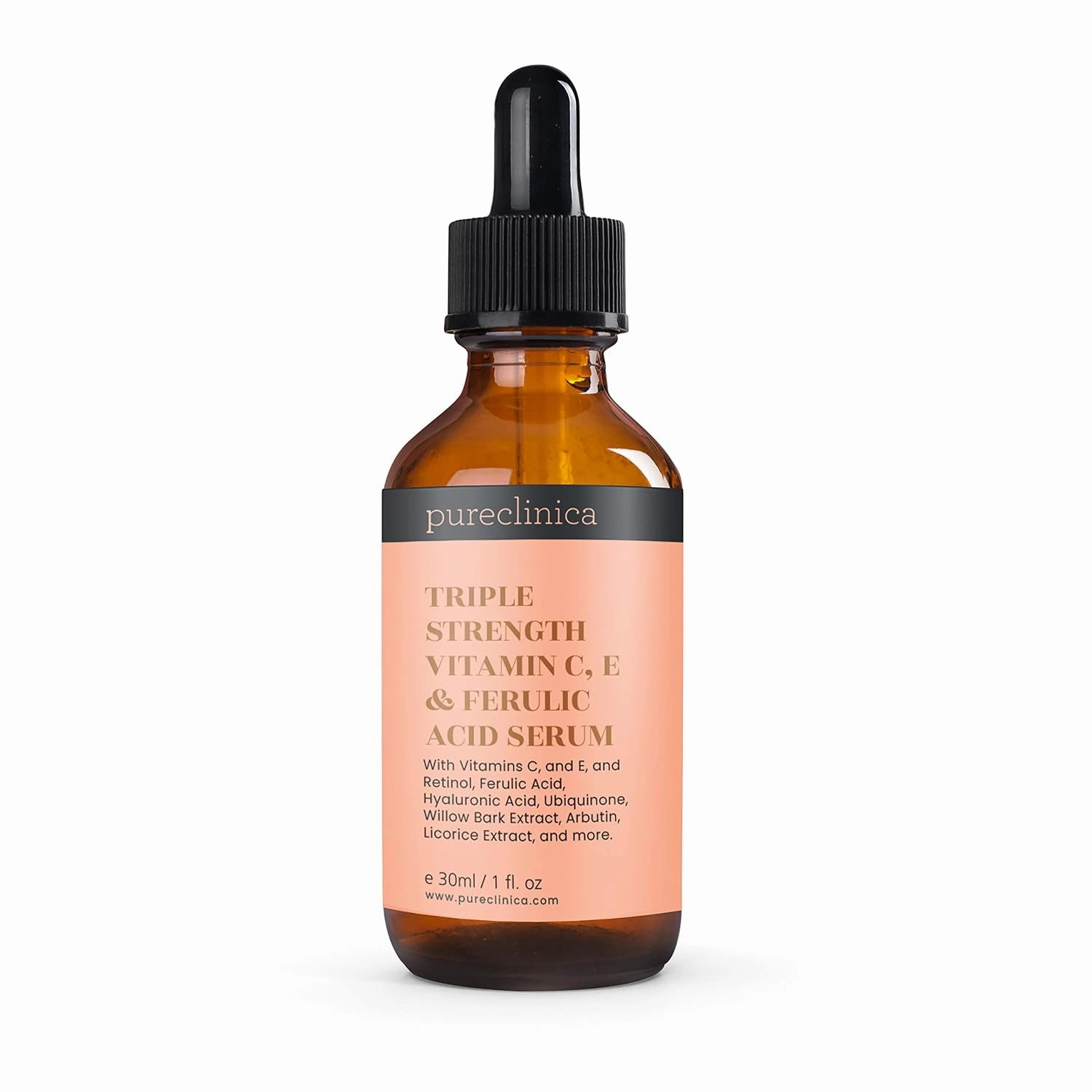 Triple Strength Vitamin C, E & Ferulic Acid Serum (w/ Retinol & double weight Hyaluronic Acid) – 30ml / 1 fl oz.