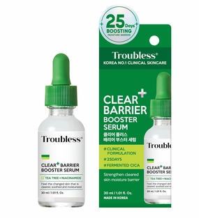Troubless Clear Barrier Plus Booster Serum - Soothing & Hydrating Serum for Face w/Niacinamide & Tea Tree - Fast-Absorbing, Non-Greasy & Moisturizing (1.01 fl oz)