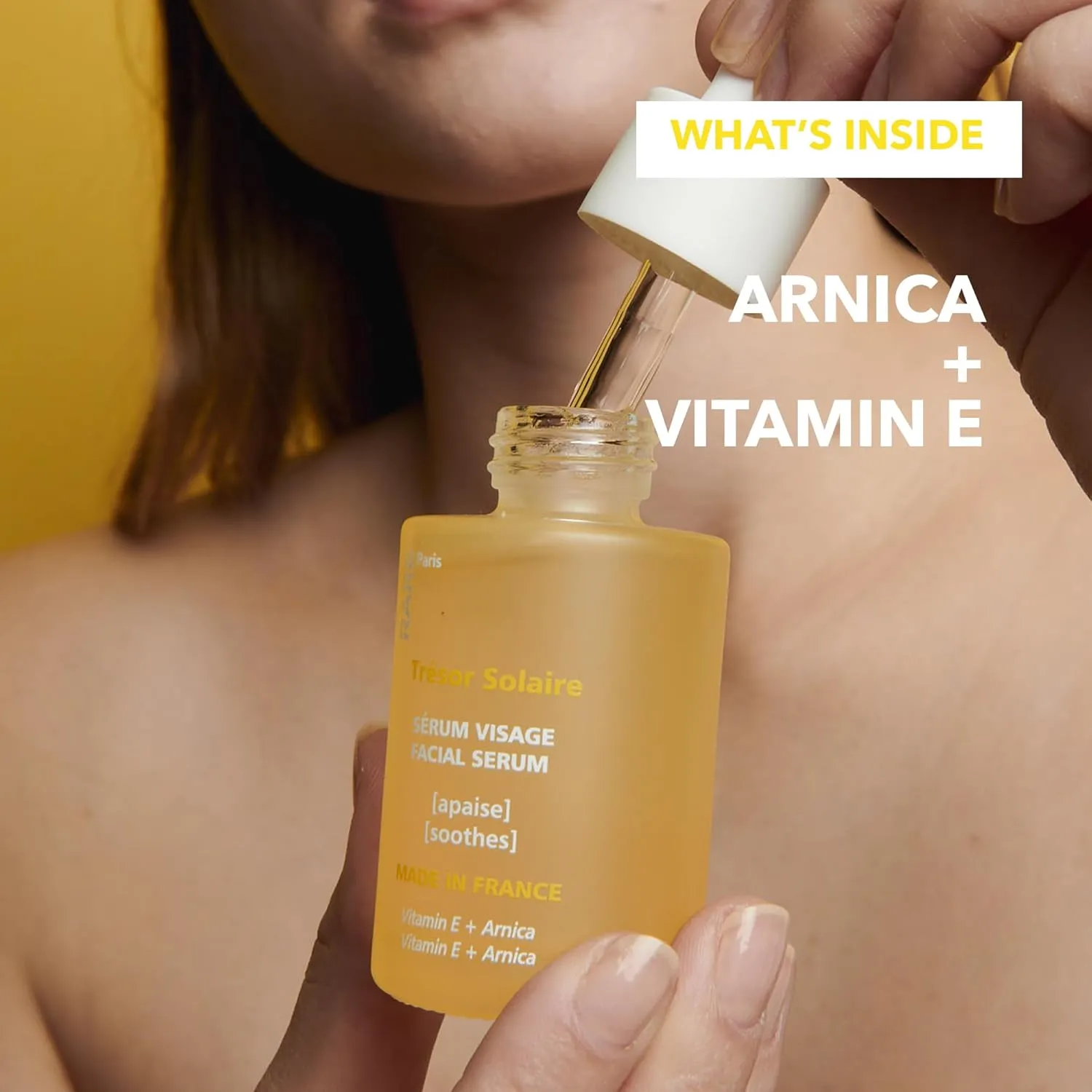 Trésor Solaire - Soothing Facial Serum - Soothing & Strengthening - With Vitamin E & Arnica - Brightening, Firming & Revitalizing - Multi-Active Serum Formula - 1oz