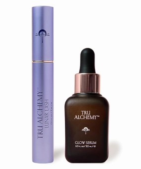 Tru Alchemy Lunar Lash   Glow Serum | Lash Serum w/Keratin, Collagen, & Hyaluronic Acid   Resurfacing Radiance Facial Serum with Bakuchiol, Glycolic & Lactic Acid