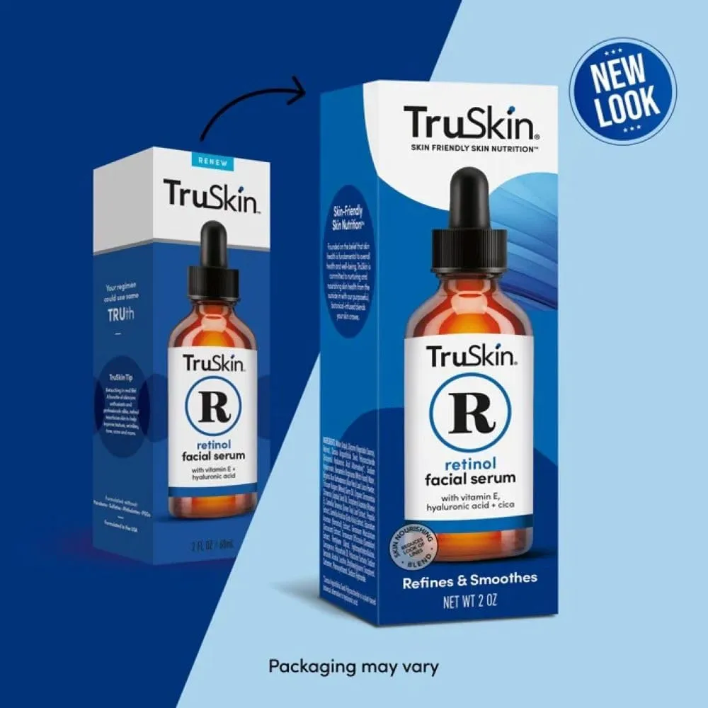 TruSkin Retinol Serum for Face – Gentle Anti-Aging Serum with Retinol, Hyaluronic Acid, and Vitamin E for a More Youthful Feel – Skin Care Made to Improve Look of Fine Lines, Wrinkles, 2 fl oz