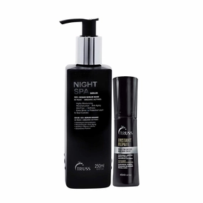 Truss Night Spa Serum - Overnight Hair Treatment Bundle with Instant Repair - Daily Leave-In Hair Protector