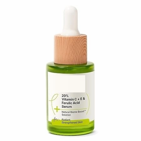 Tubees 20% Vitamin C, Vitamin E & Ferulic Acid Serum with Natural Biome-Boost| Reduces Dark Spots, Fine Lines, Wrinkles & Signs of Aging| Radiant, Glowing & Strengthened Skin | 30m