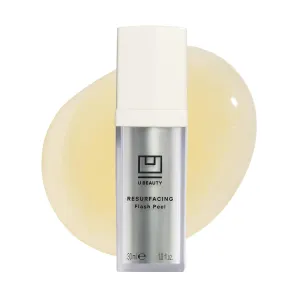 U Beauty Resurfacing Flash Peel Glycolic Acid Exfoliating Serum for Face with Stable Retinol, Hyaluronic Acid, Fruit Alpha Hydroxy Acids, Vitamins C E - Visibly Improved Density, Lifting -1 fl oz