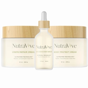 Ultimate Skin Rejuvenation Bundle: Crepe Repair Cream (8.1 Oz), Crepe Body Protect Cream (8.1 Oz) & Anti-Aging Night Serum (1.7 Fl Oz) - Hydrates, Protects, and Reverses Aging Skin