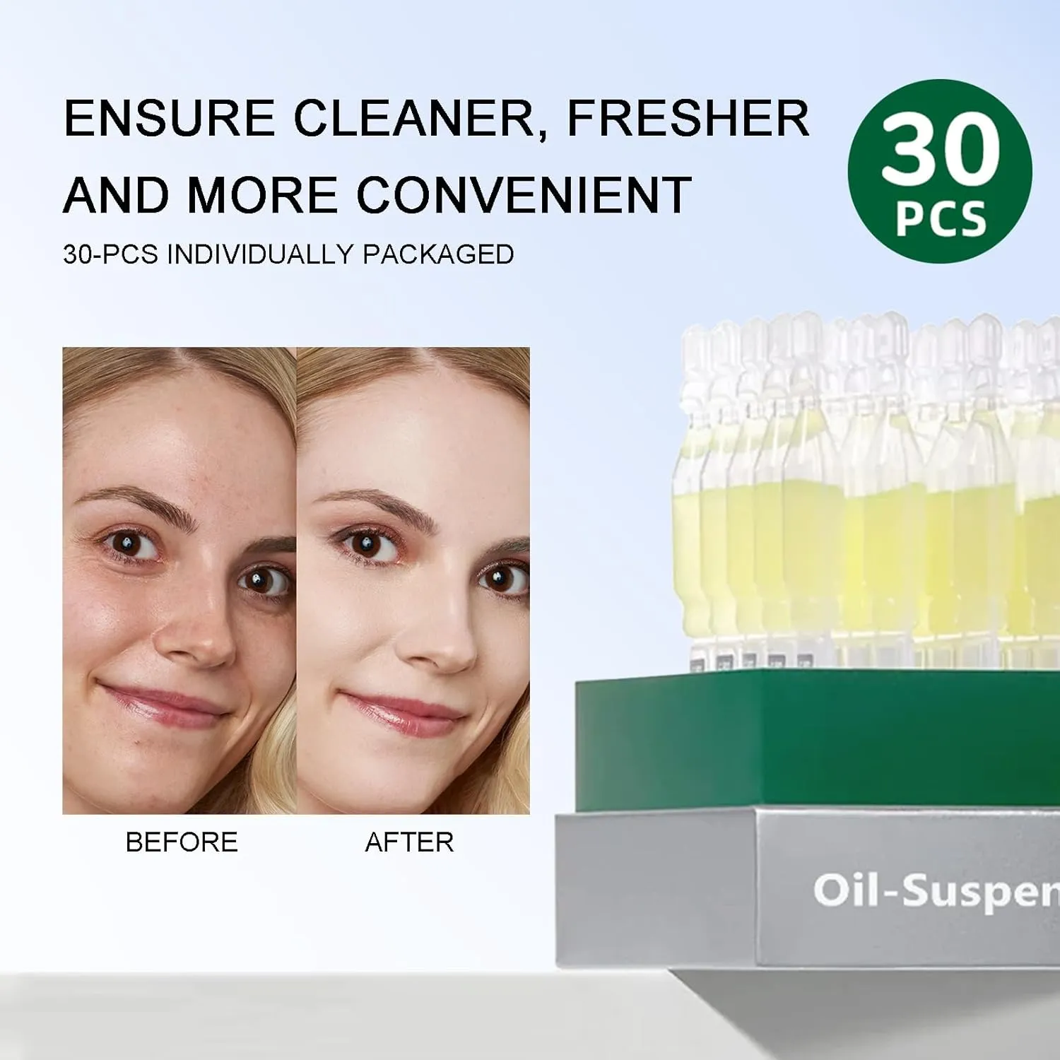 Ultra Hydrating Serum & Anti-Aging Collagen Oil-Suspension Serum Tubes Barrier-Repair Firming & Water Oil Balance Single-Use Hyaluronic Acid Vials Skincare for Sensitive Skin 2-Pack 60Pcs