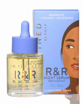 Undefined Beauty NEW R&R Night Serum Retinal Face Oil (retinaldehyde) with Blue Tansy, Tamanu, Bakuchiol, Squalane, Borage, Rosehip to repair and smooth for youthful skin, 1oz