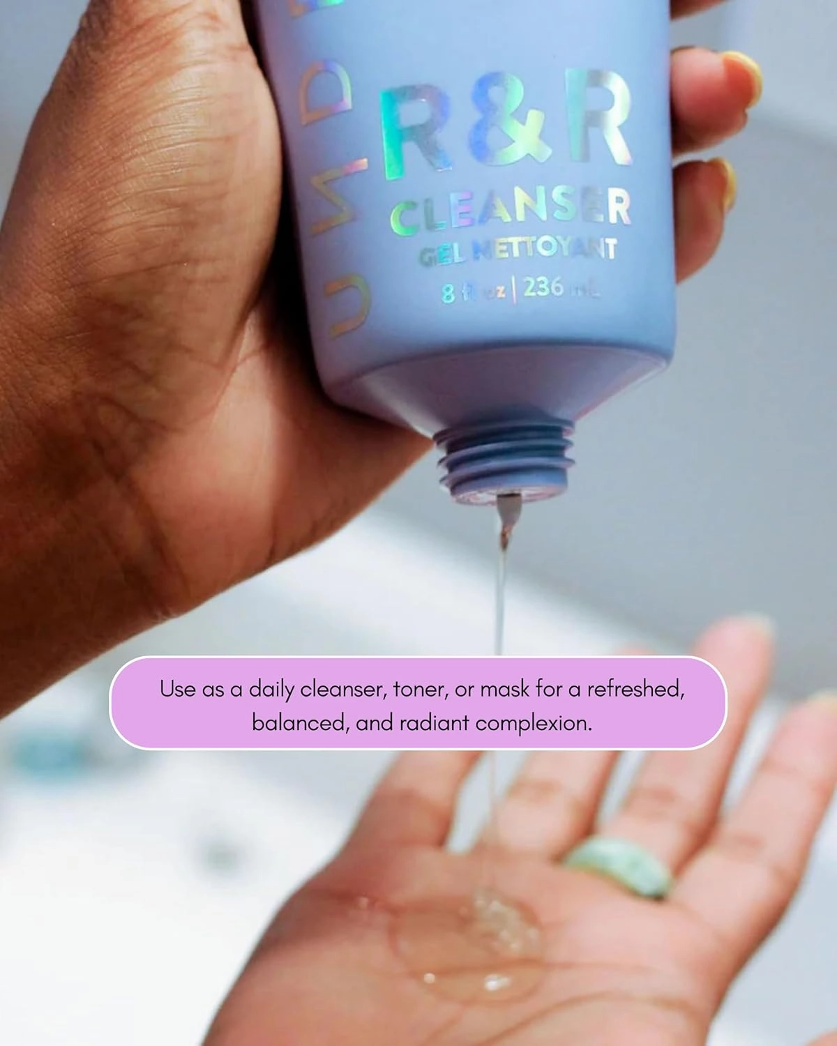 Undefined Beauty R&R Cleanser 8oz – Balancing Gel Cleanser with Niacinamide, Centella, Green Tea & Tremella Mushroom