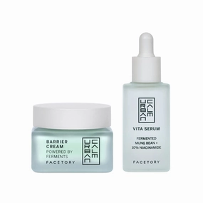 Urban Calm Cream and Serum Bundle - Made with Fermented Honeybush and Fermented Mung Bean - Improves Hyperpigmentation - Soothes any Redness - Rejuvenates Dry Skin - Promotes Brighter Complexion -