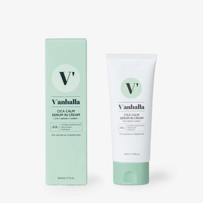 V’anhalla Cica Calm Serum In Cream 2.70 fl.oz. | Vegan, Calming, Refreshing hydrating, pH balancing. Daily facial moisturizer with Centella asiatica extract 7.5%, Niacinamide 2%, Panthenol 1%