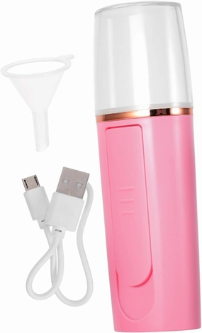 Vaguelly 1Pc USB Nano Facial Steamer Sprayer Moisturizing Face Humidifier for Deep Cleansing and Pore Opening Silent Operation for Facial Care Routine Pink