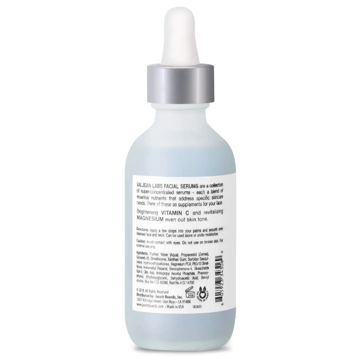 Valjean Labs Facial Serum, Glow | Vitamin C   Magnesium | Helps to Brighten and Clear Skin, Even Tone and Prevent Wrinkles | Paraben Free, Cruelty Free, Made in USA (1.83 oz)