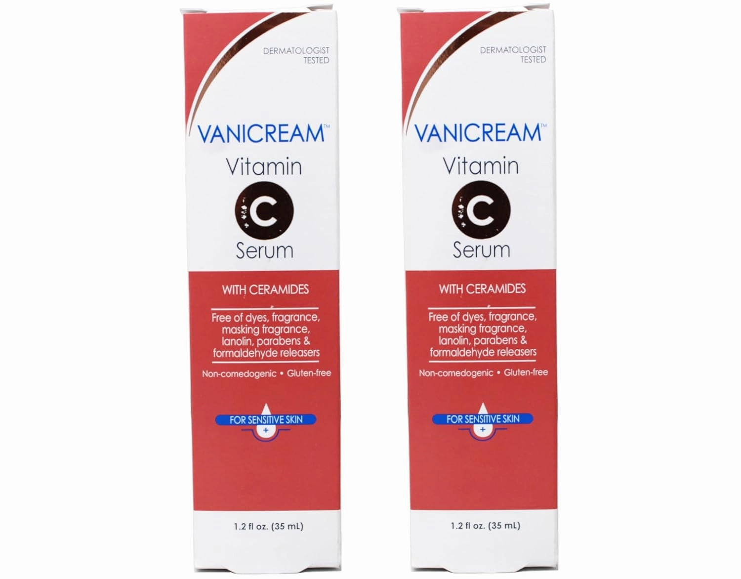 Vanicream Vitamin C Face Serum with Ceramides for Sensitive Skin - 1.2 fl oz Pack of 2