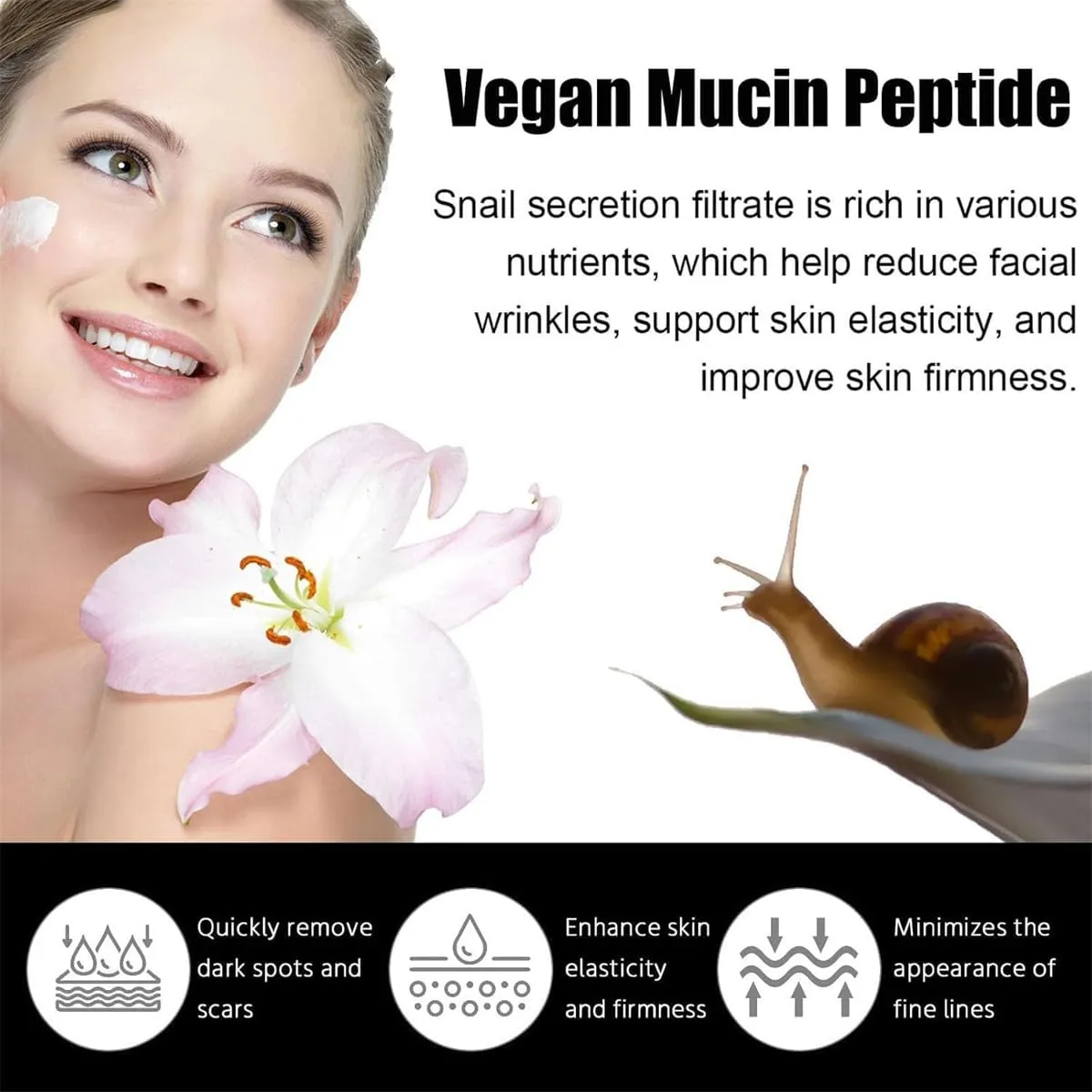 Vegan Mucin Peptide 8 Serum,2025 New Formula Vegan Mucin Peptide 8 Cream,Vegan Mucin Firming & Anti-Aging Moisture Facial Skin Care,Firming,Anti-Aging, Moisture (3 Pcs)