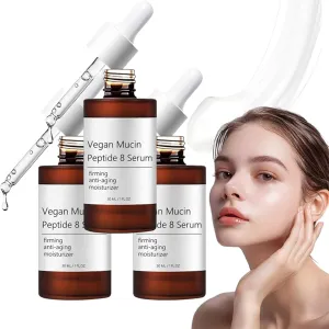 Vegan Mucin Peptide 8 Serum,2025 New Formula Vegan Mucin Peptide 8 Cream,Vegan Mucin Firming & Anti-Aging Moisture Facial Skin Care,Firming,Anti-Aging, Moisture (3 Pcs)