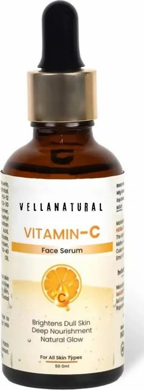 Vellanatural Vitamin C Face Serum, Helps Restore Natural Glow, Tightens Pores & Hydrates Dry, Dull Skin, Radiance Serum for All Skin Types, 1.69 Fl Oz 50ml