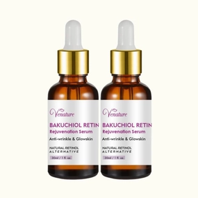Venature Bakuchiol Retin Rejuvenation Serum, Anti-wrinkle and Glowskin, Natural Retinol Alternative, 30ml, 2-Pack