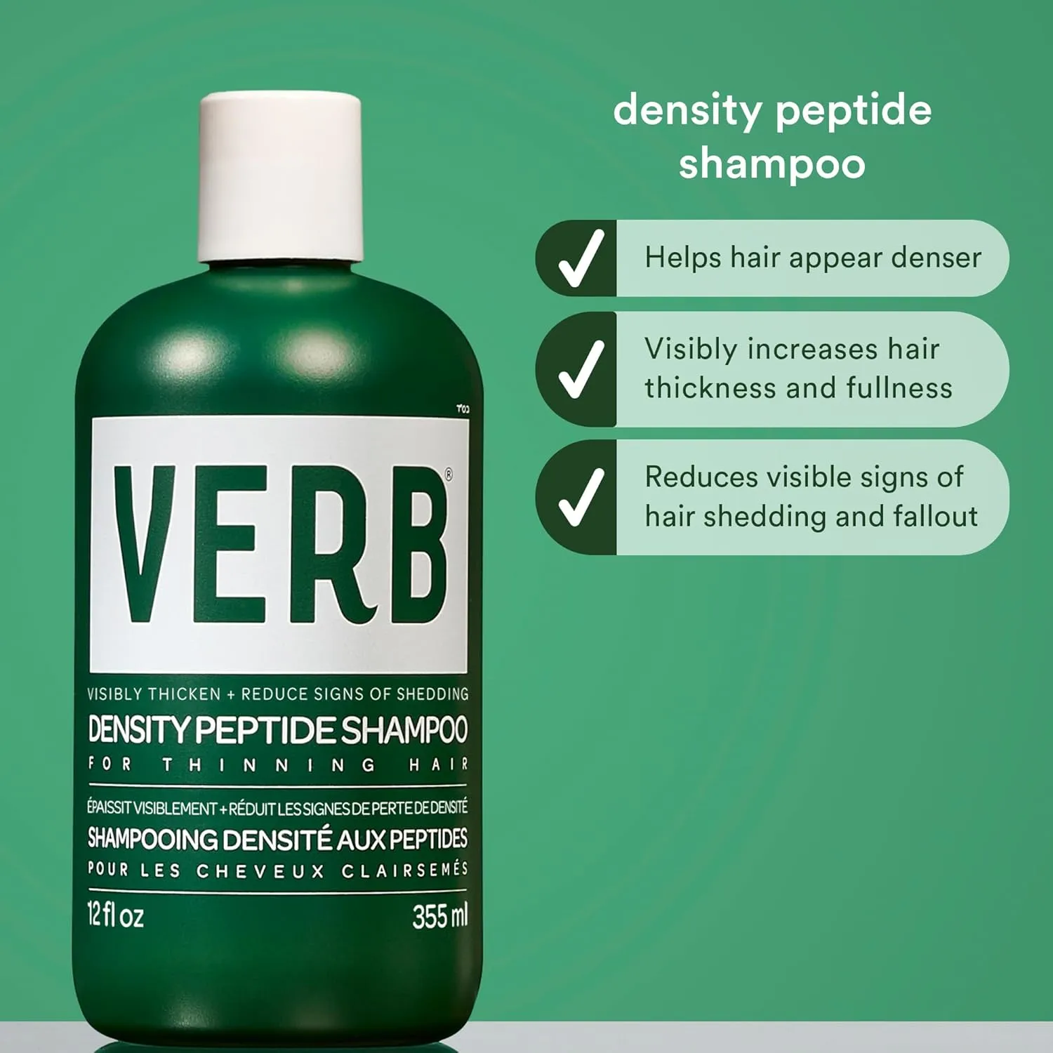VERB Density Peptide Serum, Visibly Thicken   Reduce Signs of Shedding- No Parabens or Harmful Sulfates