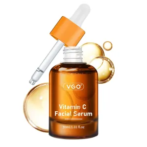 VGO 10% Vitamin C Serum for Face, Potent Anti Aging, Vitamin C Vitamin E Serum with Hyaluronic Acid for Radiant Skin, Reduces Dark Circles, Enhance Skin Radiance, 1 Pack