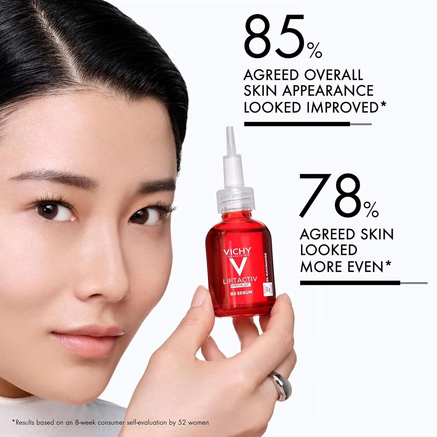 Vichy LiftActiv B3 Serum 5% Niacinamide   Glycolic Acid   Tranexamic Acid   Peptides, Fades Dark Spots & Smooths Wrinkles In 8 Weeks, Discoloration Correcting Serum, Alcohol Free