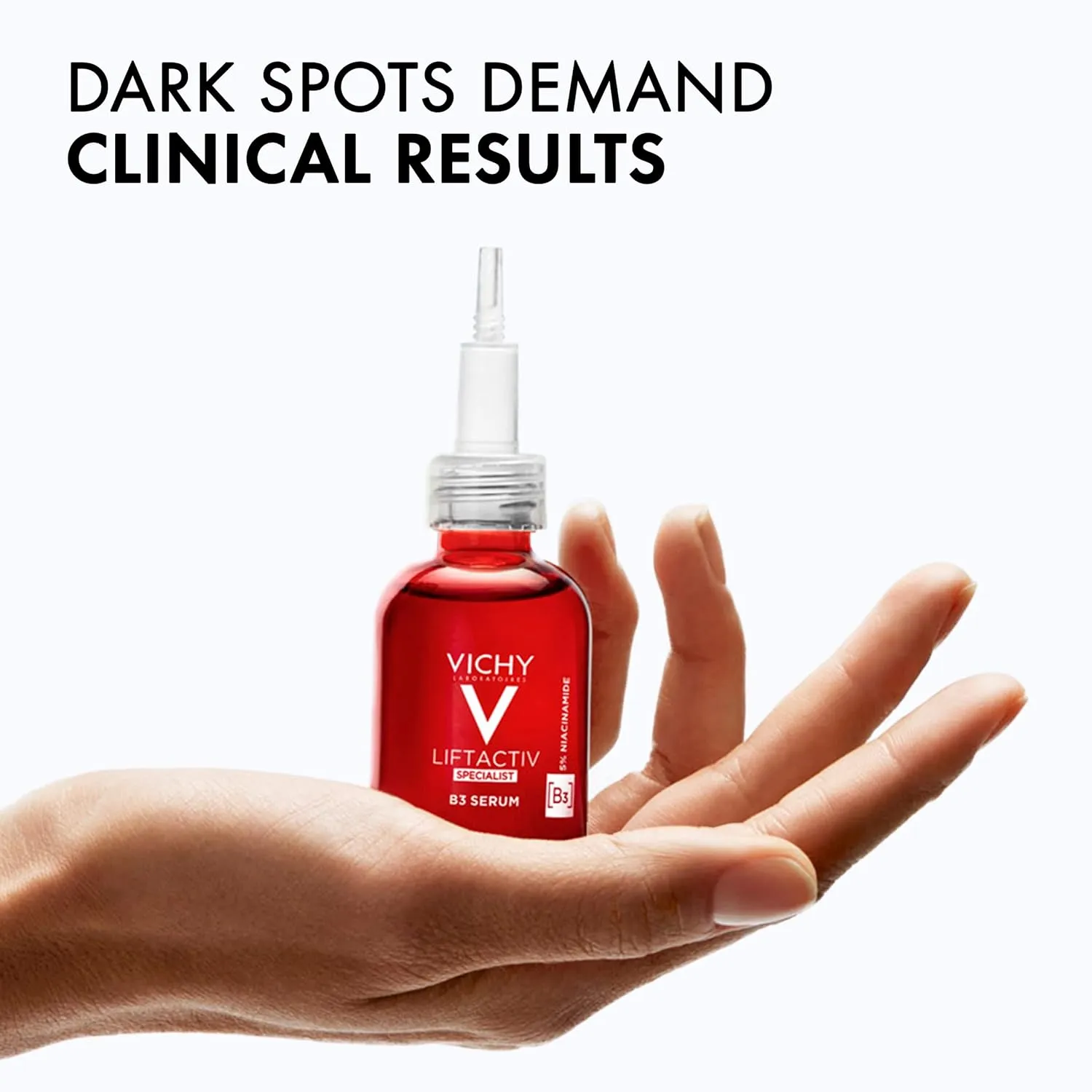 Vichy LiftActiv B3 Serum 5% Niacinamide   Glycolic Acid   Tranexamic Acid   Peptides, Fades Dark Spots & Smooths Wrinkles In 8 Weeks, Discoloration Correcting Serum, Alcohol Free