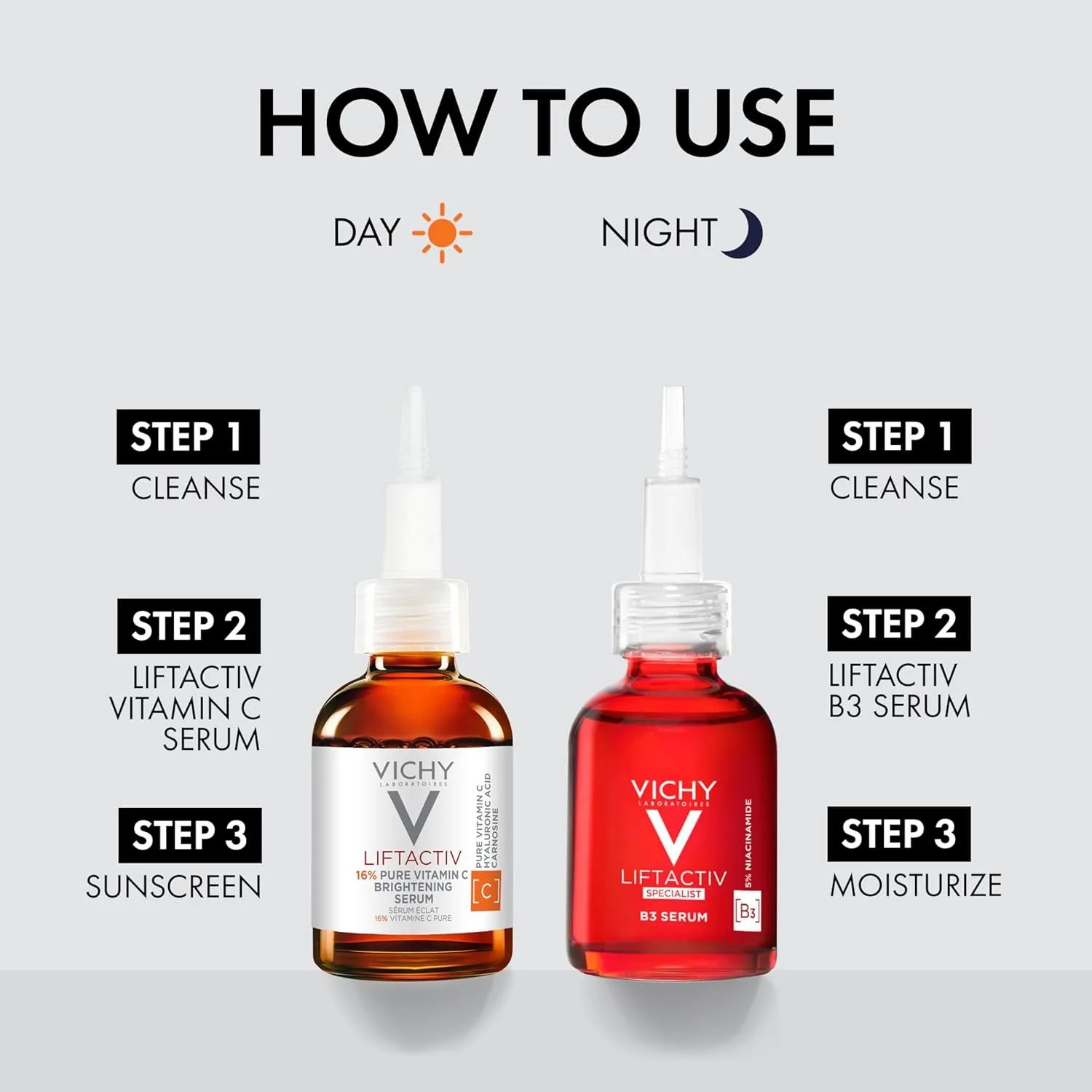 Vichy LiftActiv Vitamin C Serum For Face, Brightening Serum With Pure Vitamin C   Hyaluronic Acid   Vitamin E, Reduces Fine Lines, Smooths Skin Texture, Improves Radiance, Anti Aging