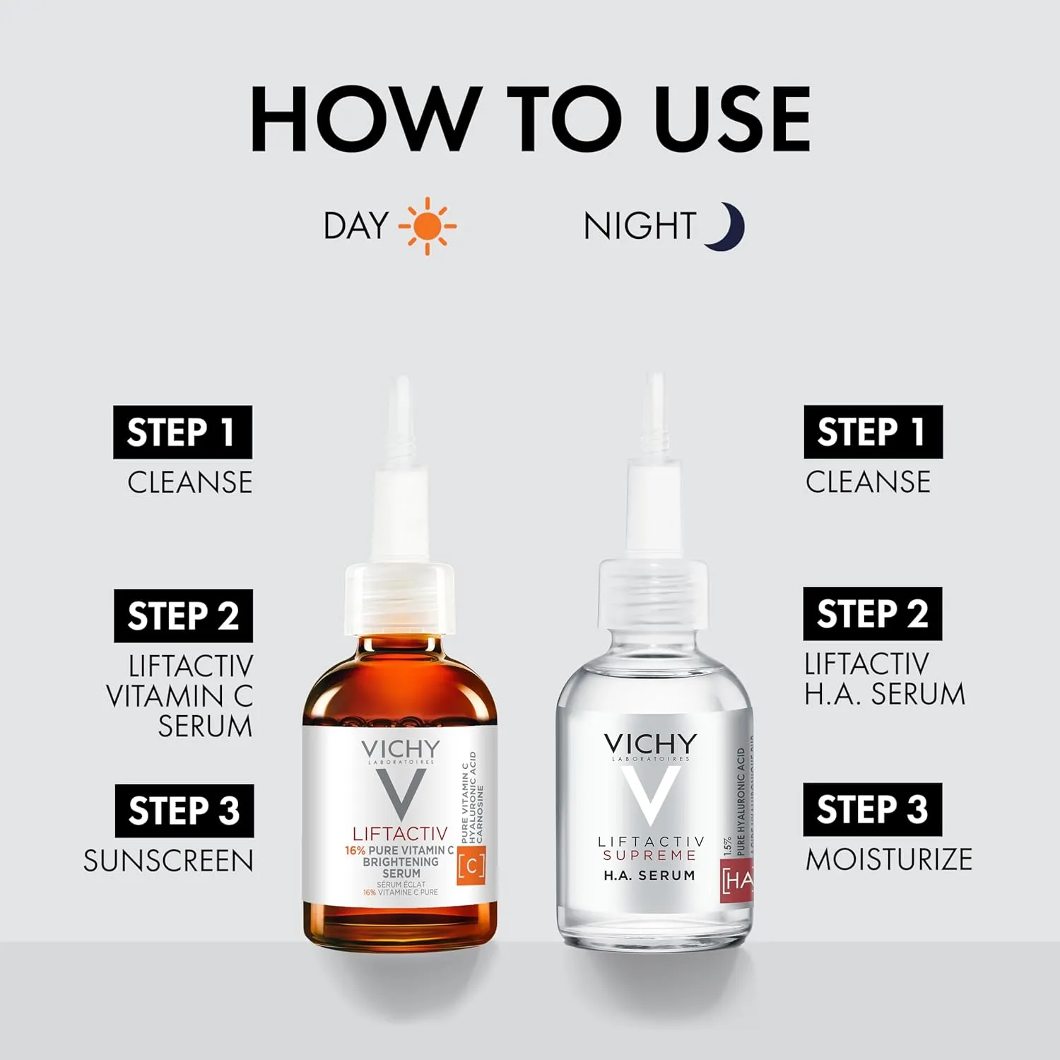 Vichy LiftActiv Vitamin C Serum For Face, Brightening Serum With Pure Vitamin C   Hyaluronic Acid   Vitamin E, Reduces Fine Lines, Smooths Skin Texture, Improves Radiance, Anti Aging